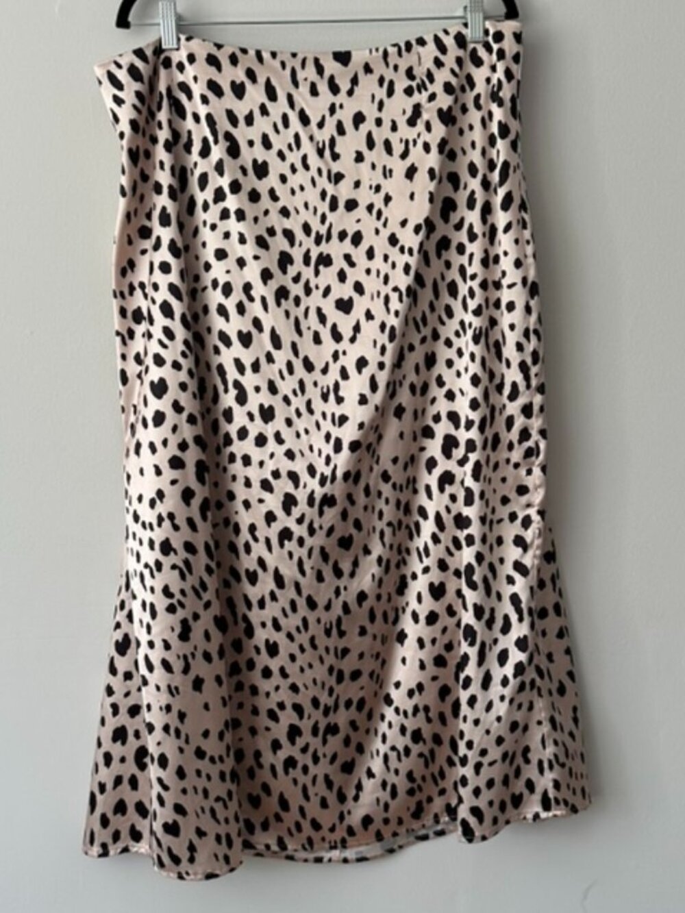 Satin Leopard Animal Print Skirt